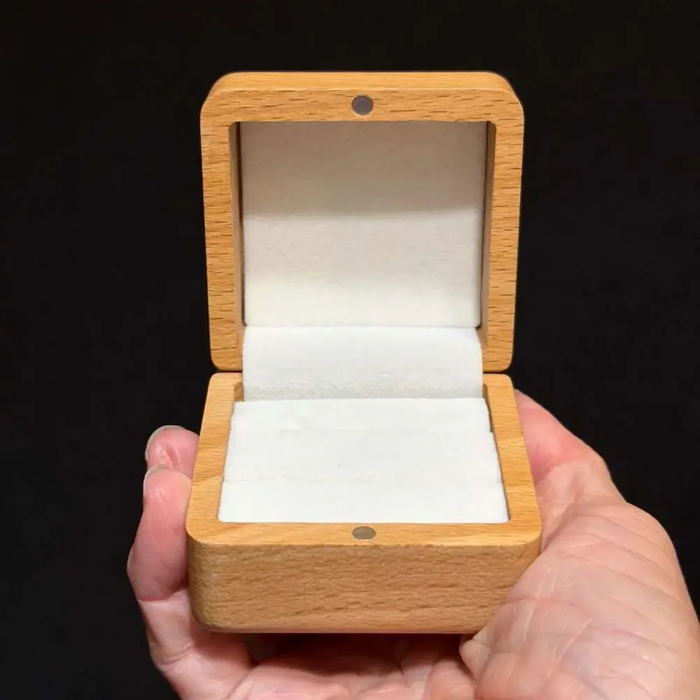 How About Forever? Engraved Wooden Double Ring Box